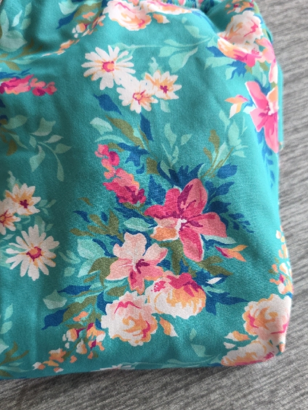 Ruffle Butts Teal Floral One-Piece Swimsuit with Pink Ruffles Little Girl Size 5 - Picture 8 of 8